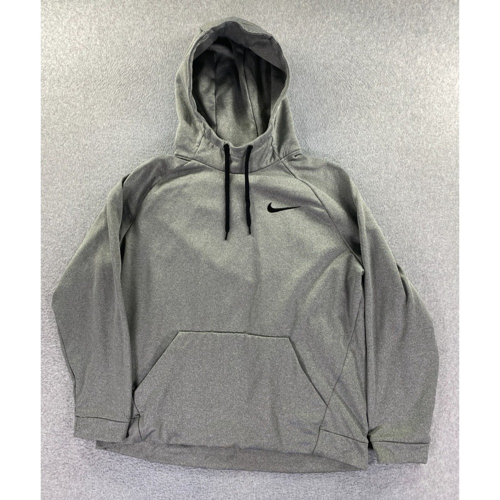 Nike Dri-FIT Gray Pullover Fleece Hoodie Mens XL Long Sleeve Sweatshirt Pocket